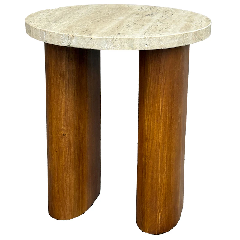 Vikman Beistelltisch, Eiche / Travertinfarben