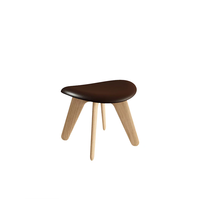Slab Ottoman, Natur / Choko Leather