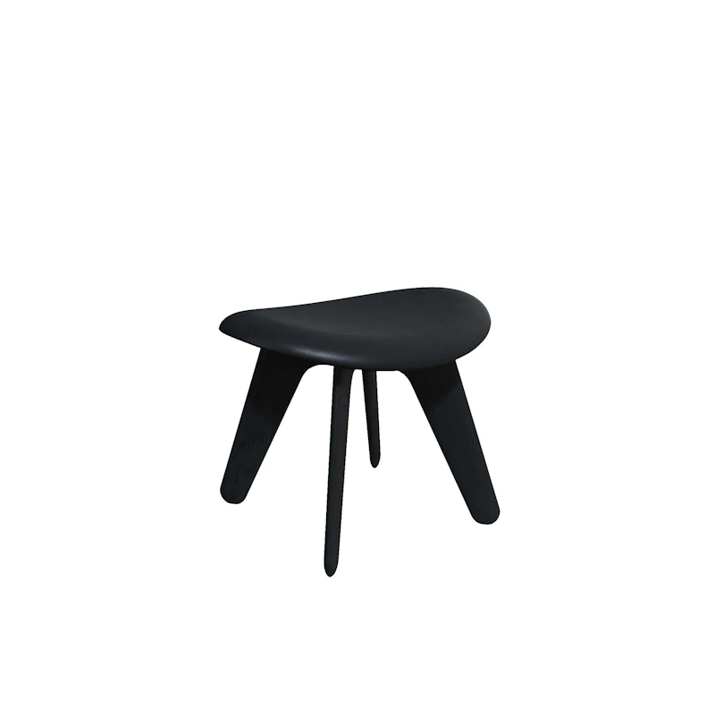 Slab Ottoman, Schwarz / Schwarz Leder