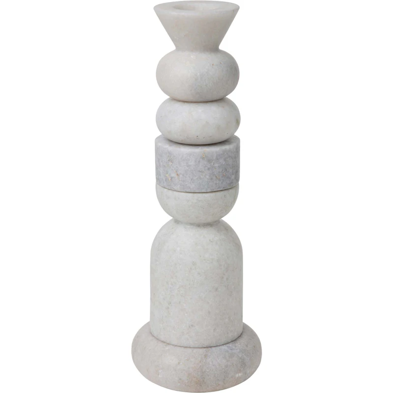 Stone Kerzenständer Stapelbar, Weiß