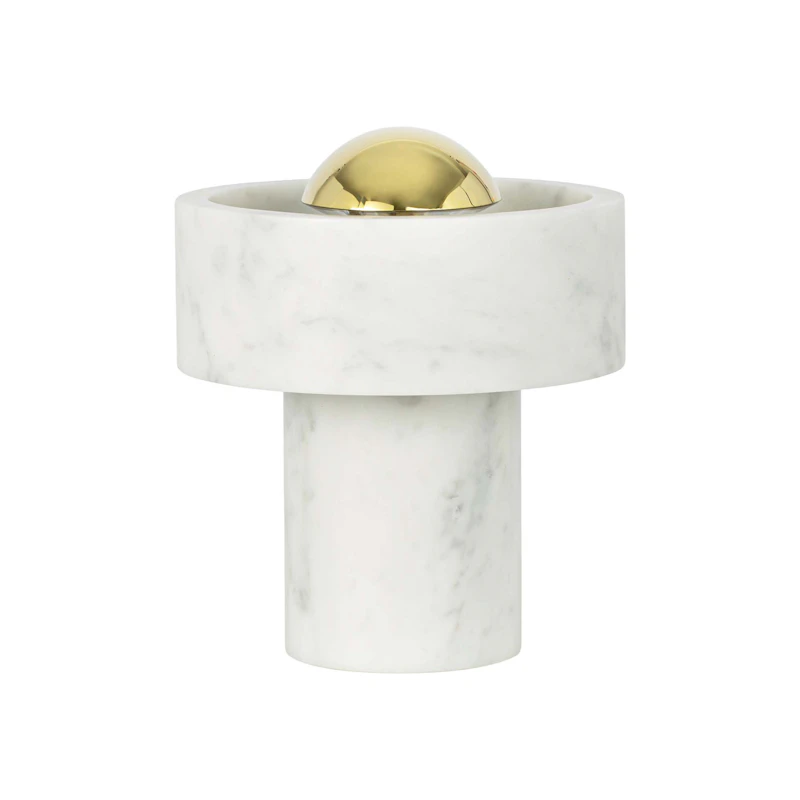 Stone Tragbare Lampe, Weiß Marmoriert / Gold