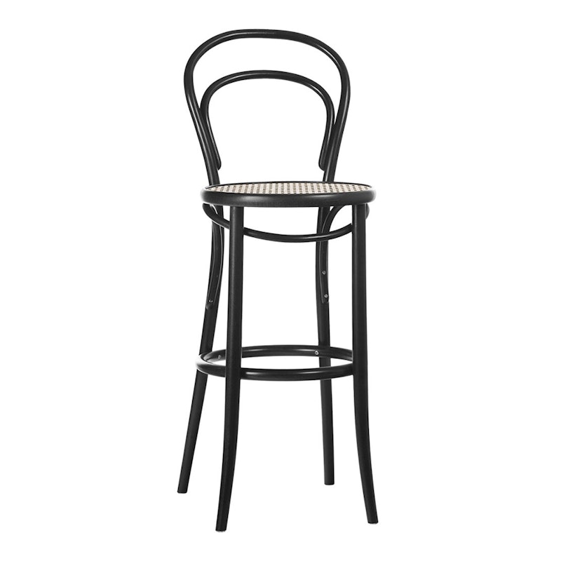 No. 14 Barhocker Rattan-Sitzfläche, Schwarz/ 76cm