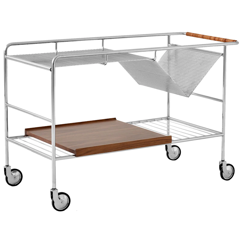Alima NDS1 Servierwagen, Walnussfarben / Chrom