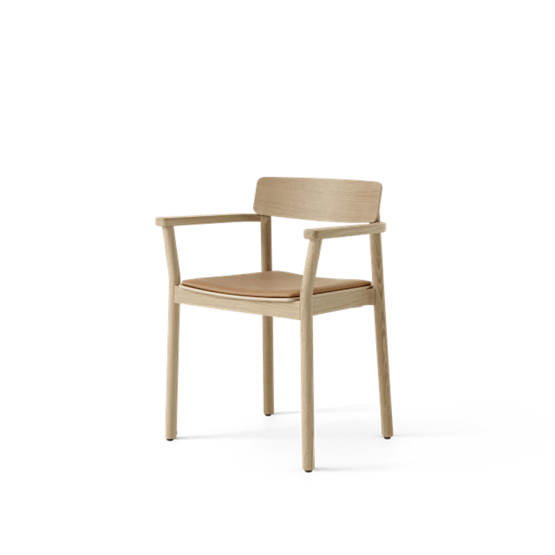 Betty TK11 Dining Chair with Armrests Cognac Leather/Oak