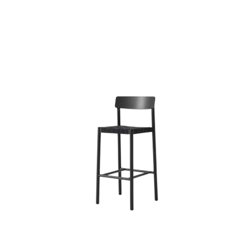 Betty TK15 Bar Stool Black Lacquered Ash/Black Linen Webbing