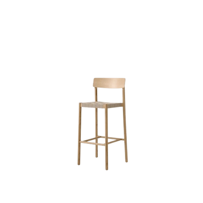 Betty TK15 Bar Stool Lacquered Oak/Natural Linen Webbing