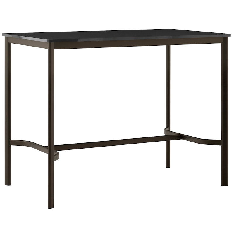Drip HW114 Bartisch 80x140x105 cm, Schwarz Laminat / Bronzefarben