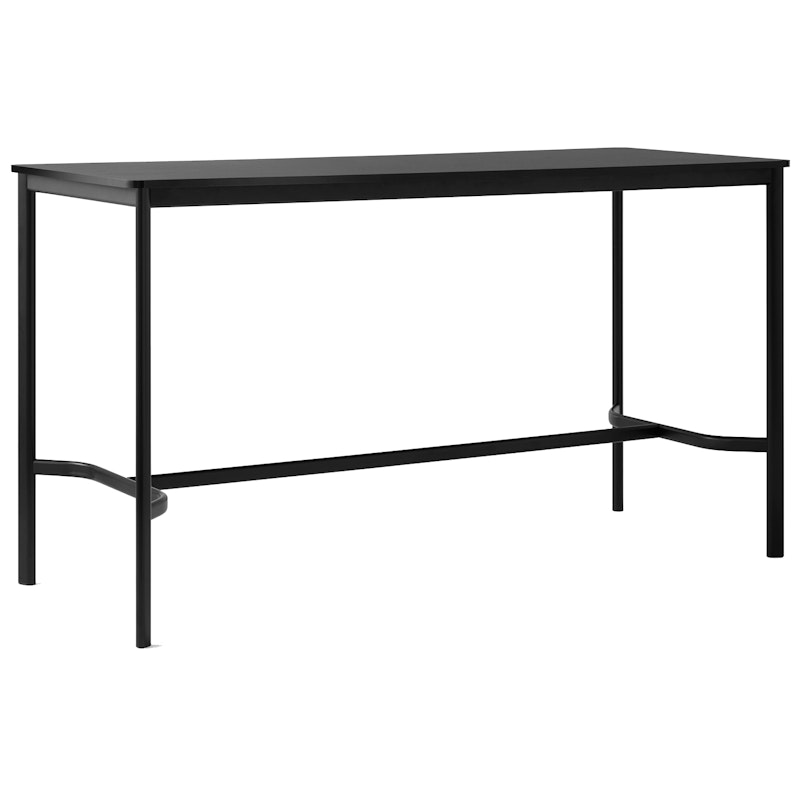 Drip HW64 Bartisch 80x190x105 cm, Schwarz Laminat / Schwarz