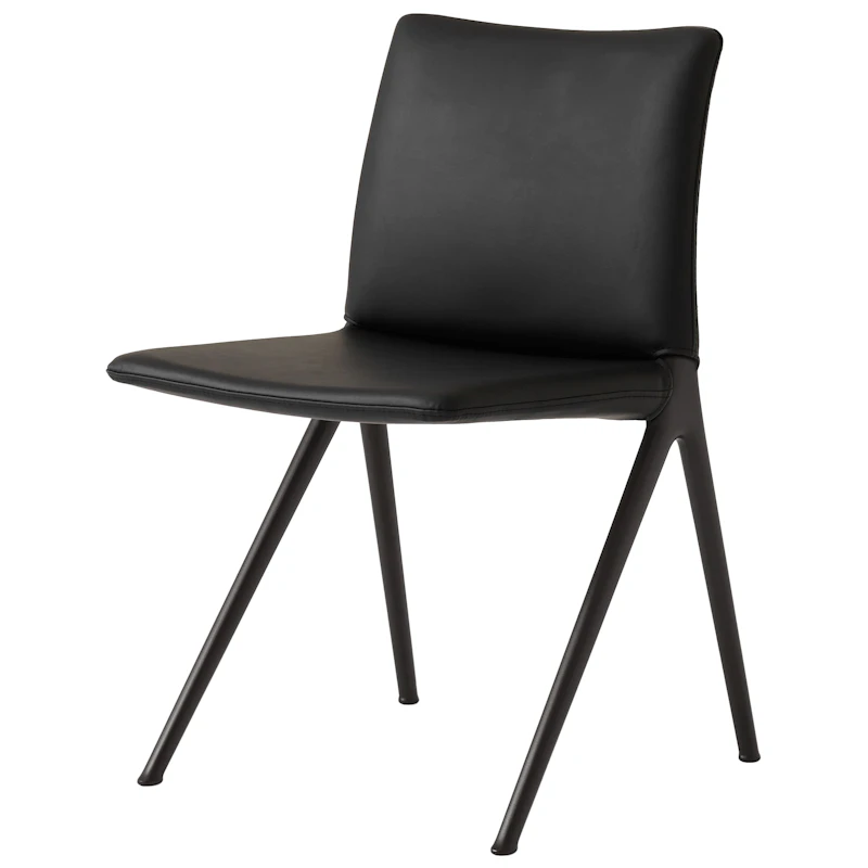 Kape IF7 Esszimmerstuhl, Schwarz / Schwarz Leder