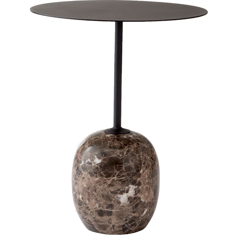 Lato LN8 Tisch 40 cm, Warm Black / Emparador Marble