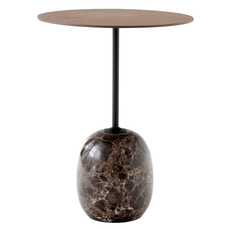 Lato LN8 Tisch Rund, In Lackiertem Walnussholz / Emperador Marble