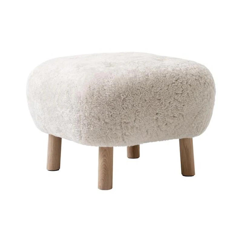 Little Petra ATD1 Pouf Sheepskin Moonlight/Oiled Oak