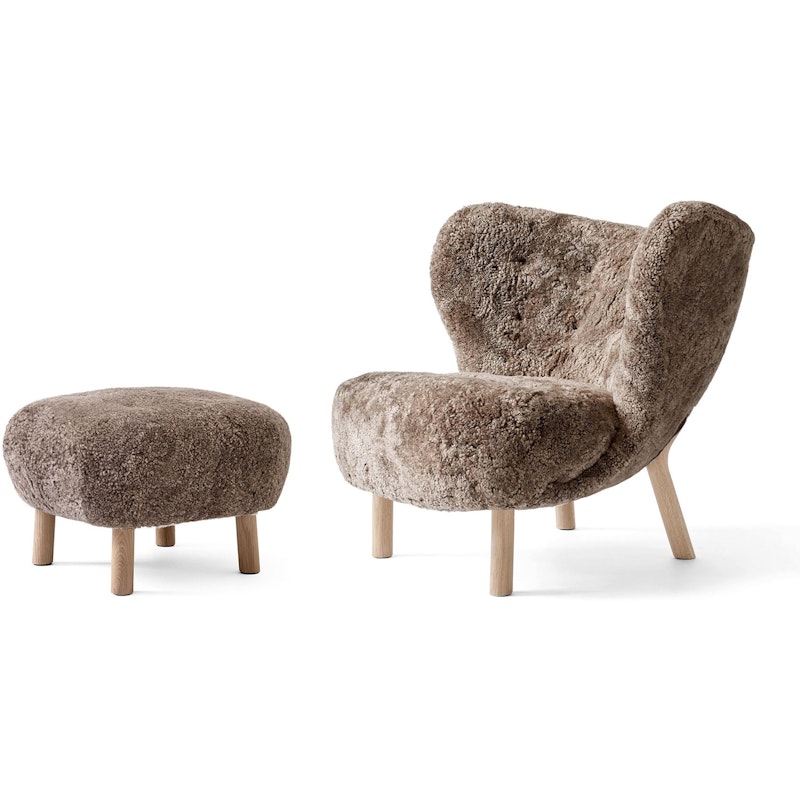 Little Petra VB1 Loungesessel Set, Schaffell Sahara / Eiche Geölt