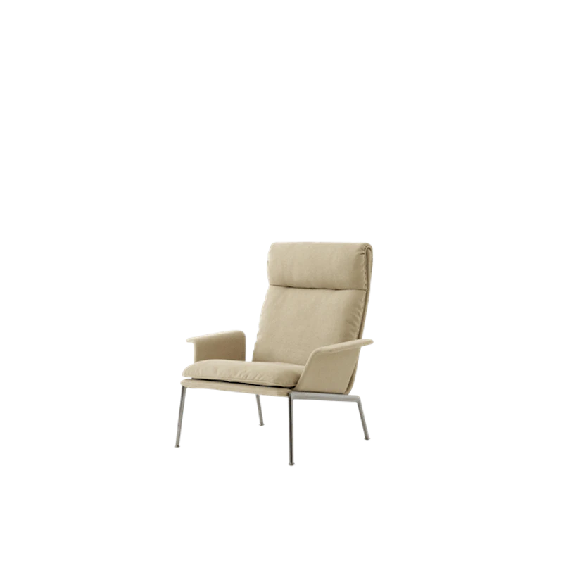 Muno LN17 Armchair with Armrests & High Back Dark Chrome/Clay 0007