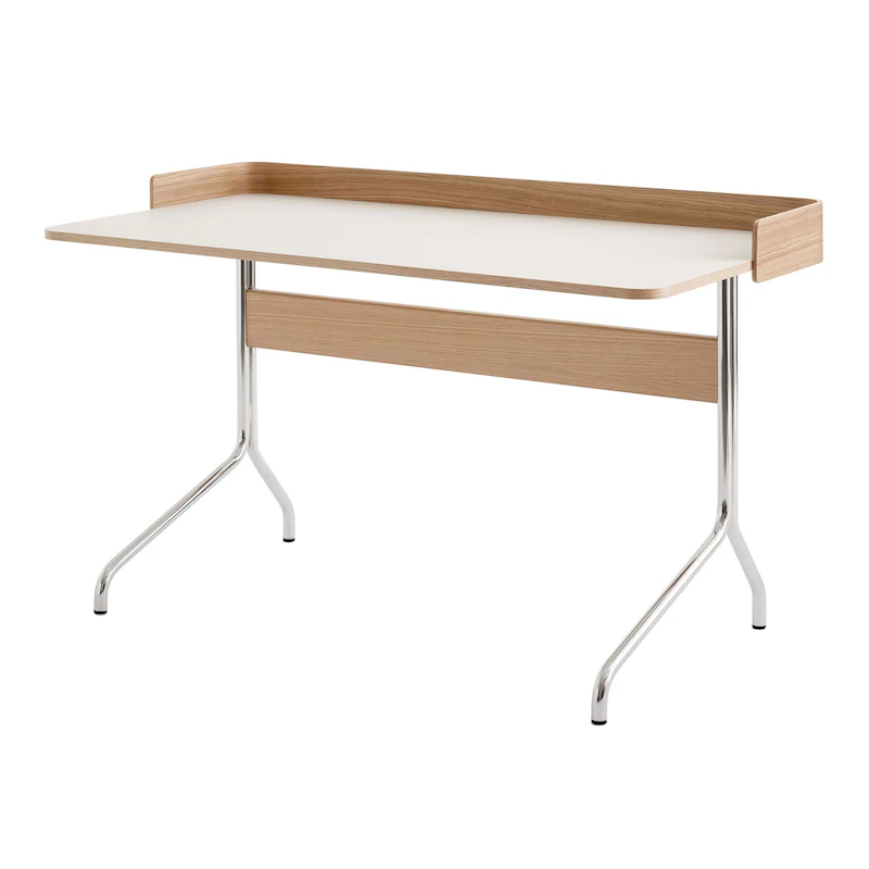 Pavilion AV17 Schreibtisch, Mushroom / Oak / Chrome Leg