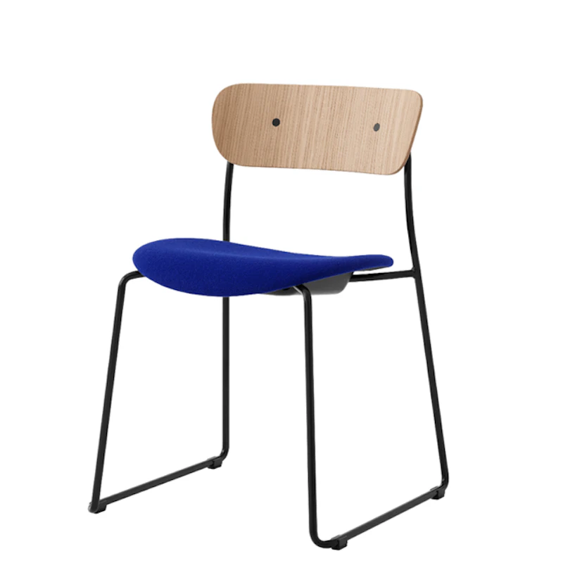 Pavilion AV52 Dining Chair Upholstered Seat Black/Hallingdal