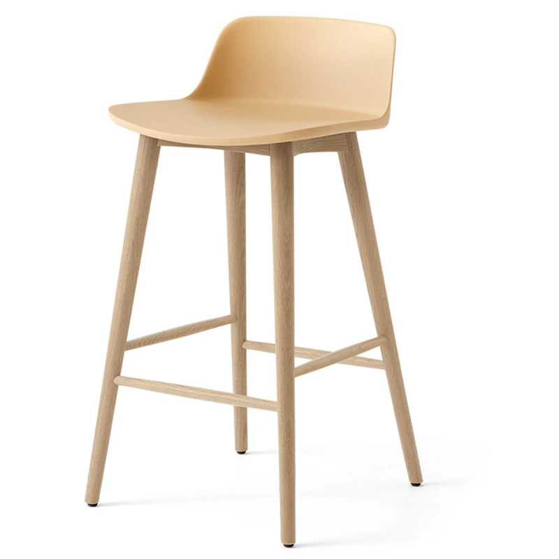 Rely HW118 Niedrige Rückenlehne 65 cm, In Lackierter Eiche / Beige Sand
