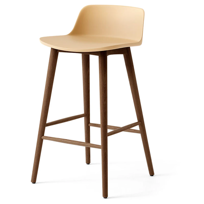 Rely HW118 Niedrige Rückenlehne 65 cm, Lackiert Walnussholz / Beige Sand