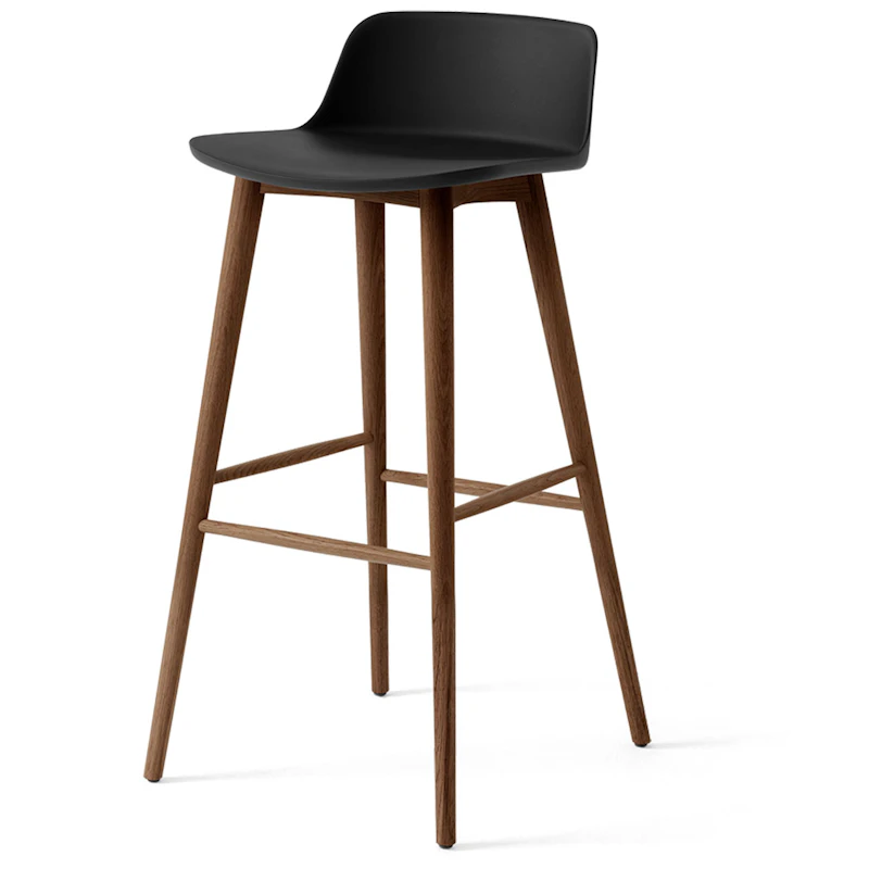 Rely HW123 Niedrige Rückenlehne 75 cm, Lackiert Walnussholz / Schwarz