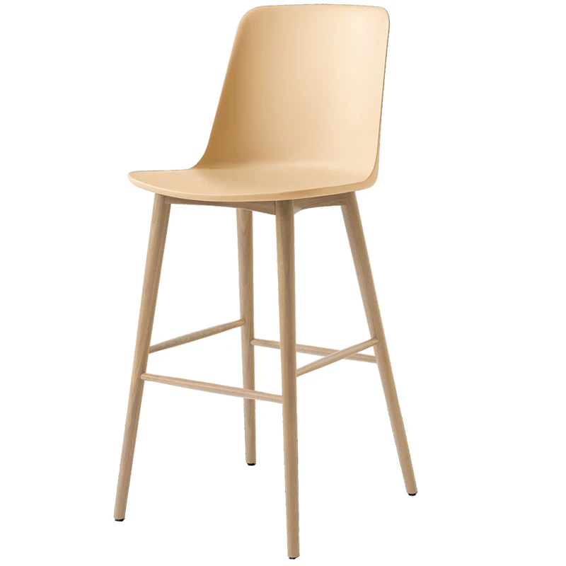 Rely HW133 Hohe Rückenlehne 75 cm, In Lackierter Eiche / Beige Sand