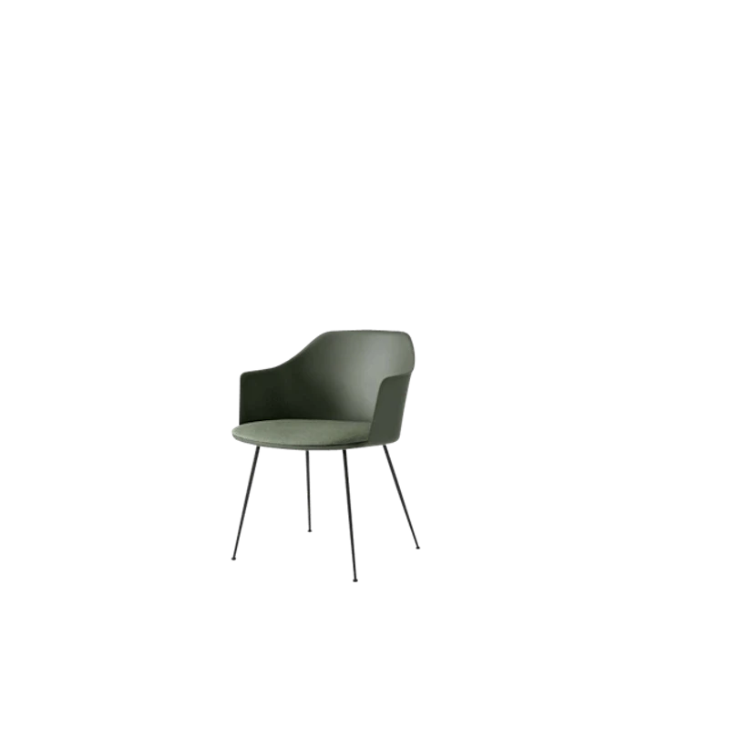Rely HW34 Dining Chair with Armrests Upholstered Seat Bronze Green/Black/Canvas 0926