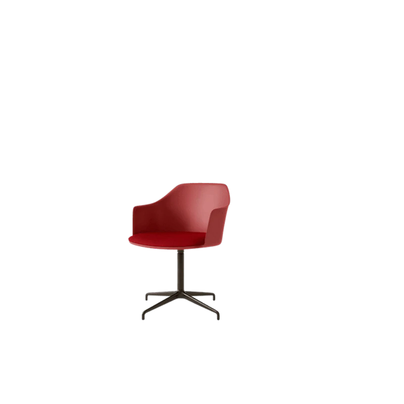 Rely HW39 Dining Chair with Armrests Swivel Upholstered Seat Vermilion Red/Bronze/Vidar 0556
