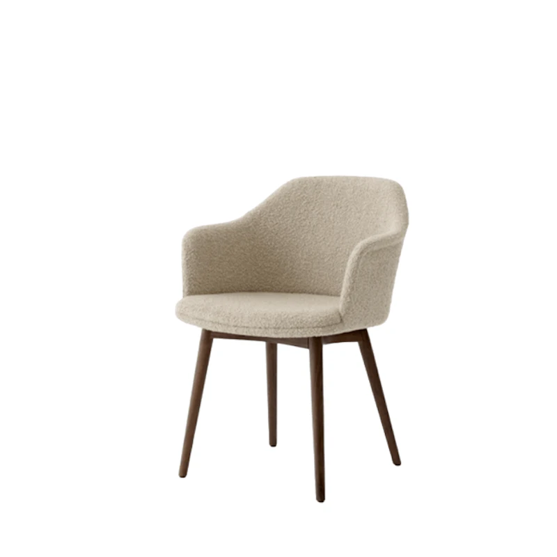 Rely HW79 Dining Chair with Armrests Upholstered Hallingdal 003/Lacquered Walnut