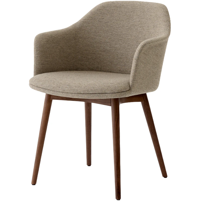 Rely HW79 Dining Chair with Armrests Upholstered Hallingdal 003/Lacquered Walnut