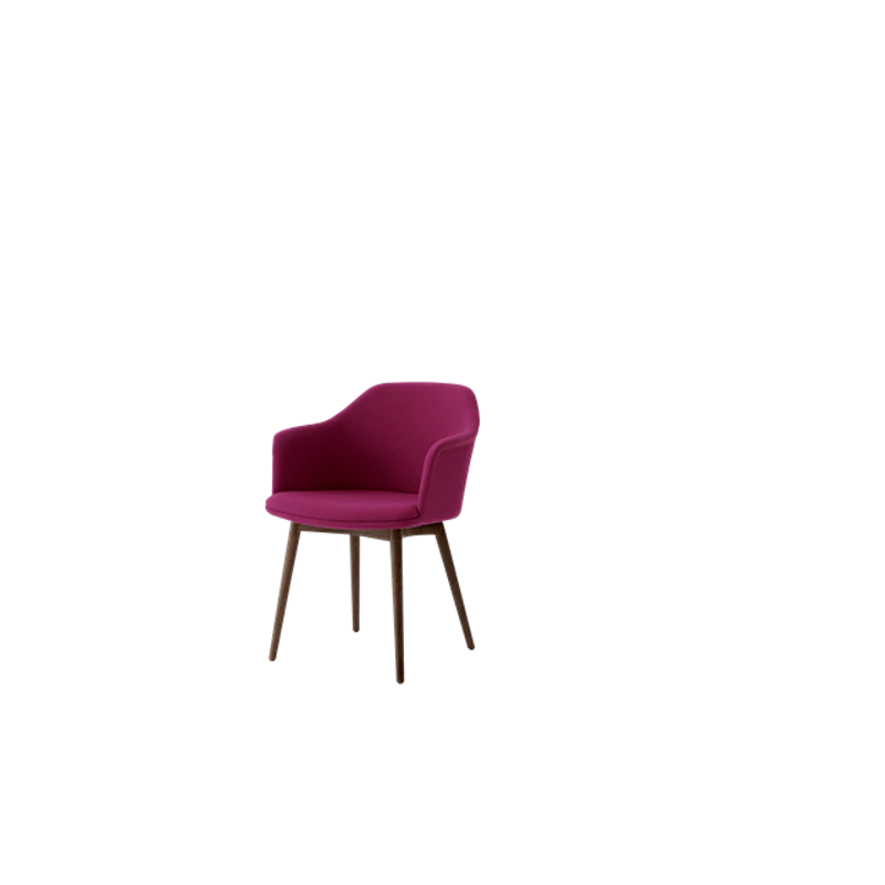 Rely HW79 Dining Chair with Armrests Upholstered Hallingdal 0563/Lacquered Walnut