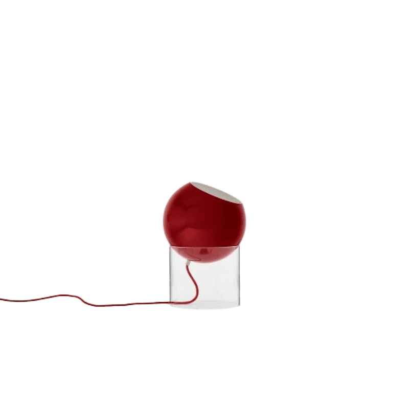 Topan VP13 Table Lamp Clear Acrylic/Vermilion Red