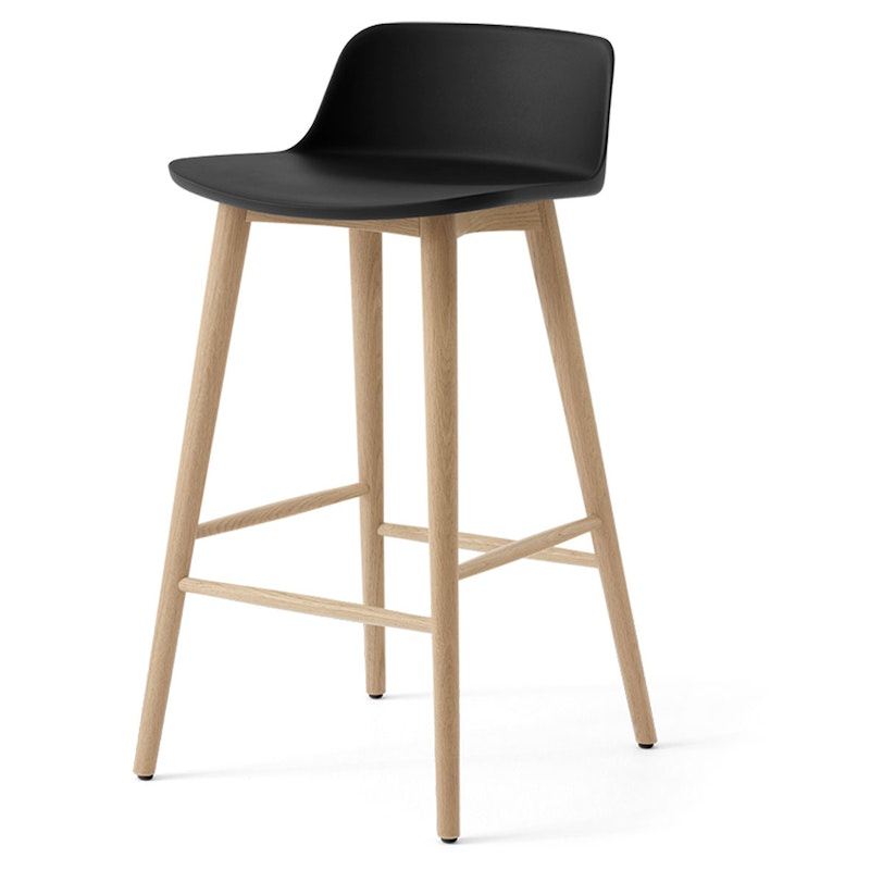 Rely HW118 Niedrige Rückenlehne 65 cm, In Lackierter Eiche / Schwarz