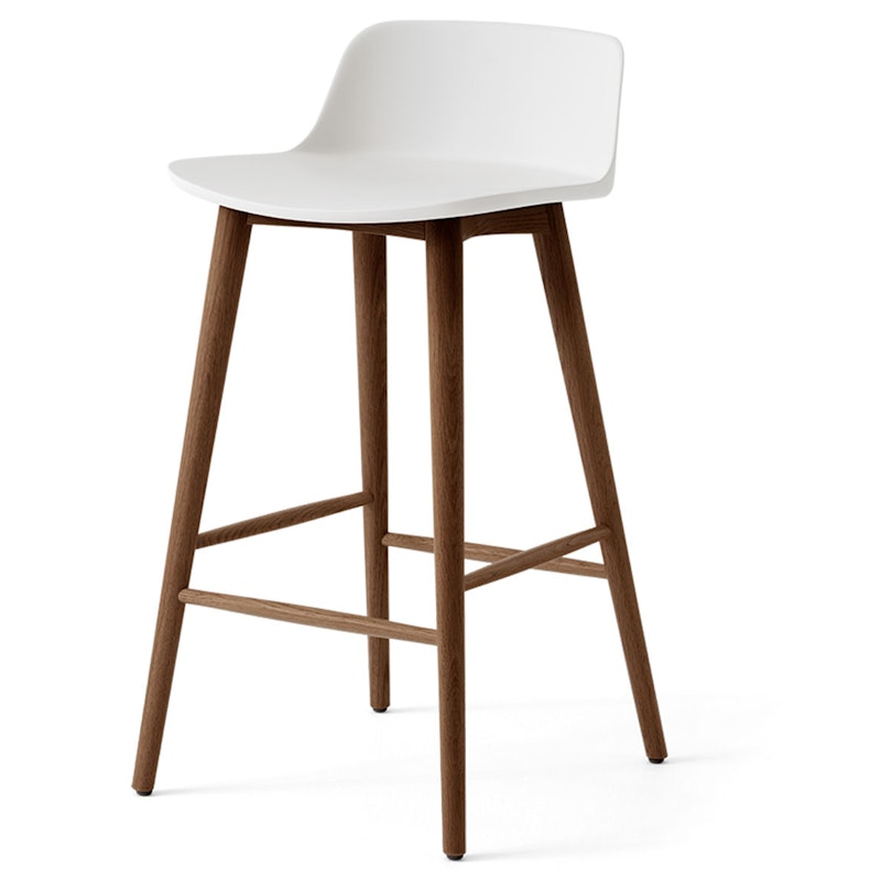 Rely HW118 Niedrige Rückenlehne 65 cm, Lackiert Walnussholz / Weiß