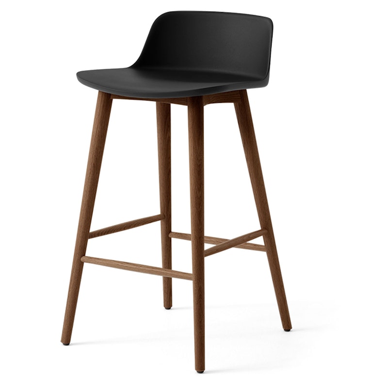 Rely HW118 Niedrige Rückenlehne 65 cm, Lackiert Walnussholz / Schwarz