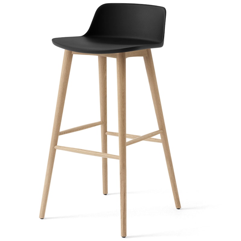 Rely HW123 Niedrige Rückenlehne 75 cm, In Lackierter Eiche / Schwarz