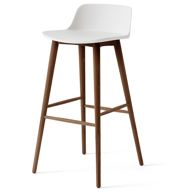 Rely HW123 Niedrige Rückenlehne 75 cm, Lackiert Walnussholz / Weiß