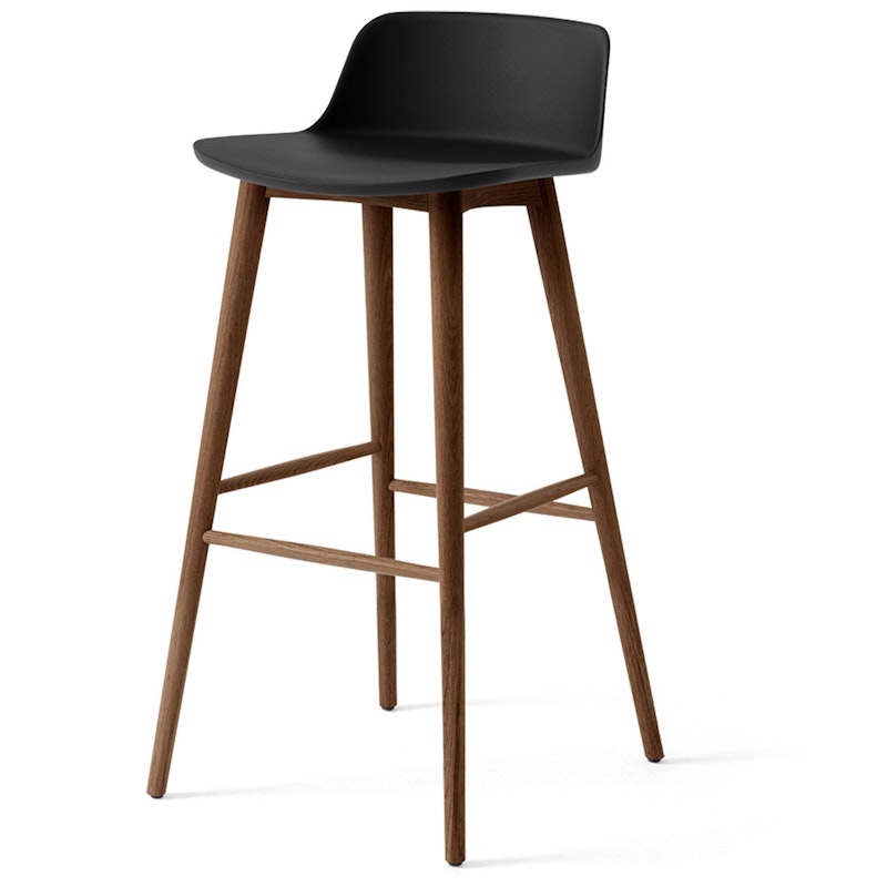 Rely HW123 Niedrige Rückenlehne 75 cm, Lackiert Walnussholz / Schwarz