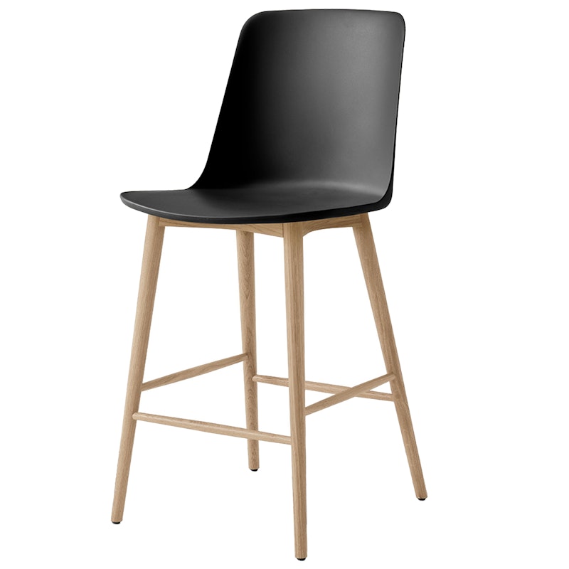 Rely HW128 Hohe Rückenlehne 65 cm, In Lackierter Eiche / Schwarz