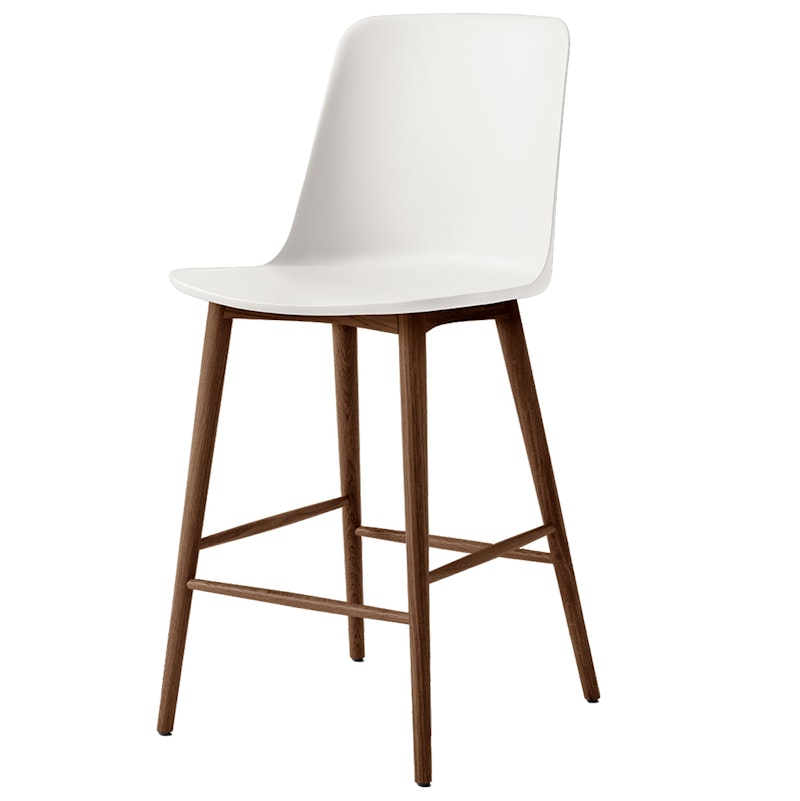 Rely HW128 Hohe Rückenlehne 65 cm, Lackiert Walnussholz / Weiß