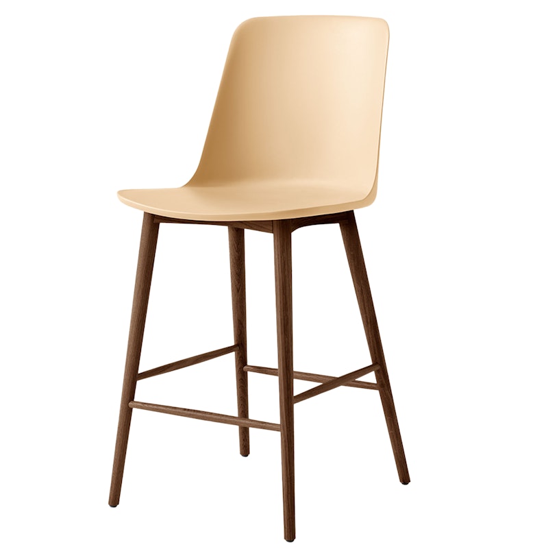 Rely HW128 Hohe Rückenlehne 65 cm, Lackiert Walnussholz / Beige Sand