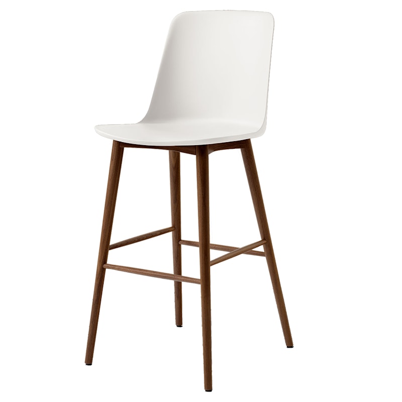 Rely HW133 Hohe Rückenlehne 75 cm, Lackiert Walnussholz / Weiß