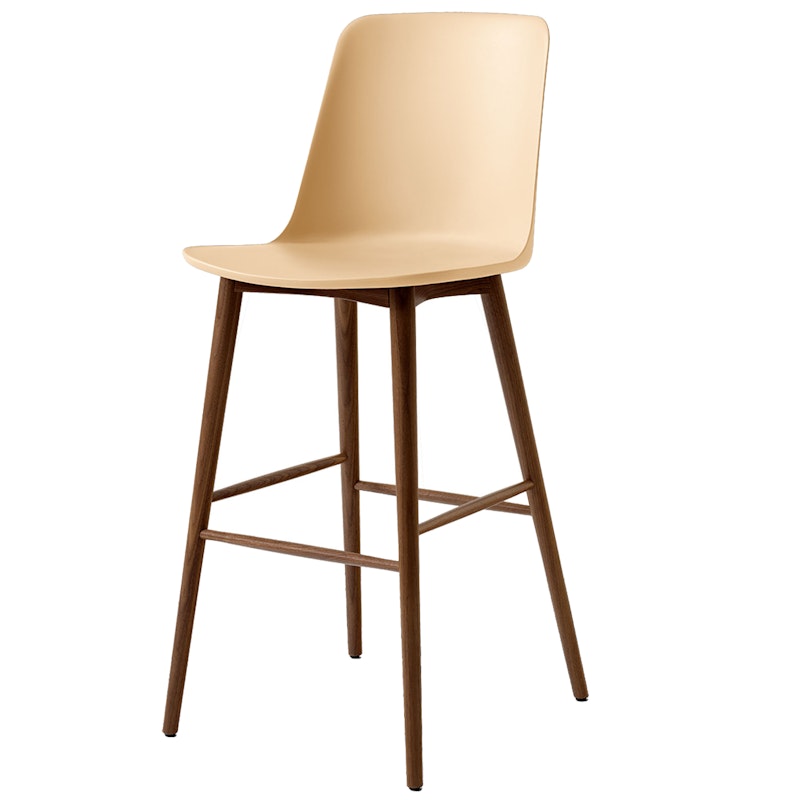 Rely HW133 Hohe Rückenlehne 75 cm, Lackiert Walnussholz / Beige Sand