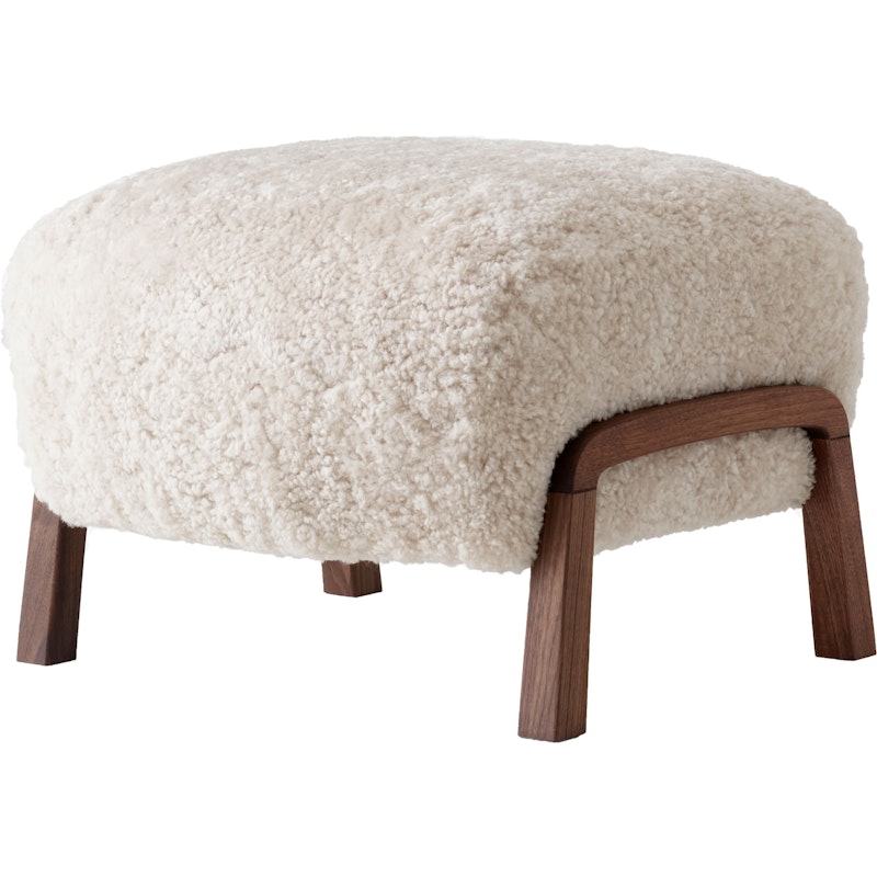 Wulff ATD3 Pouf, Walnussfarben/Sheepskin Moonlight