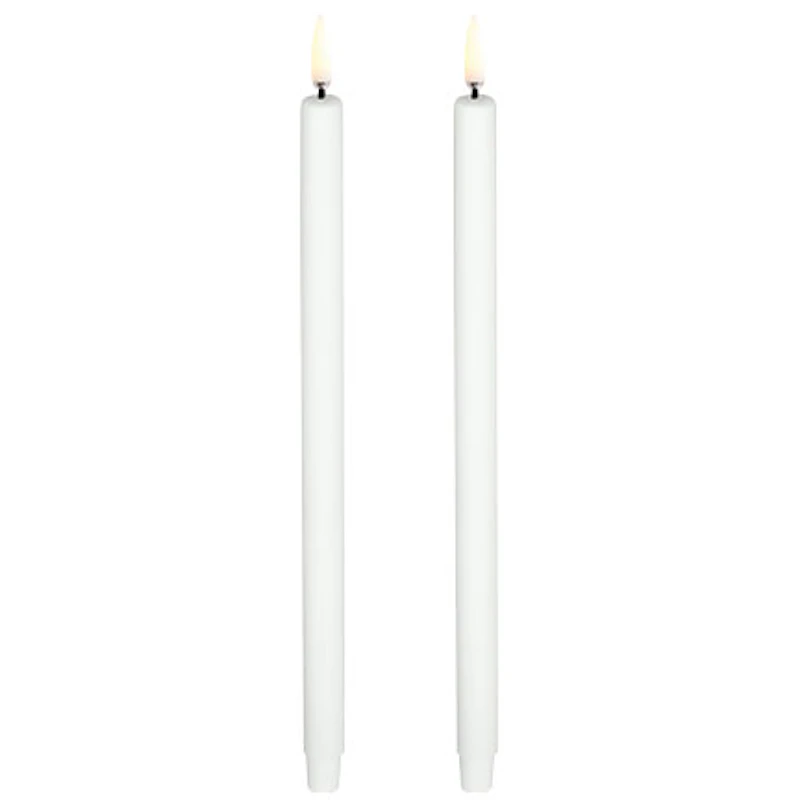 LED Mini Stabkerze Nordic White 2-er Set, 1,3 x 25 cm