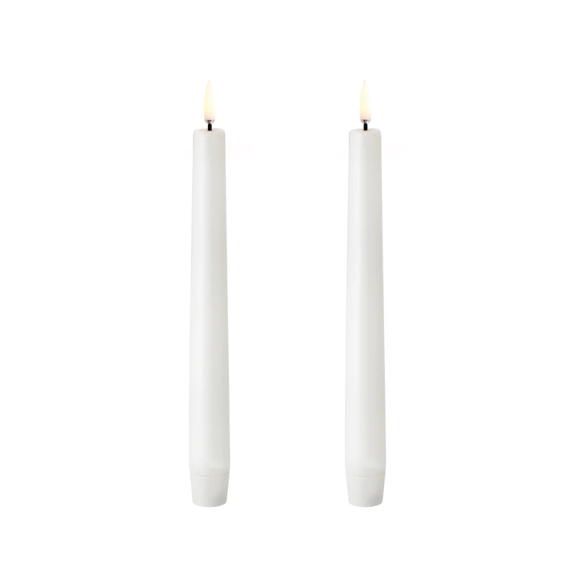 LED Stabkerze 20,5 cm 2-er Set, Nordic White