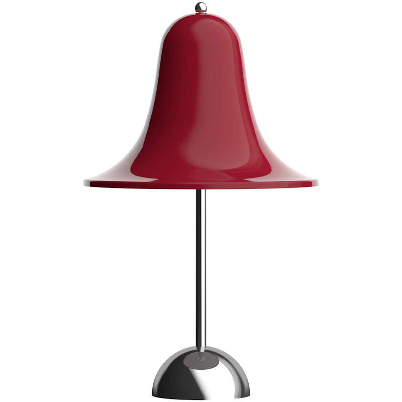 Pantop Tischlampe Tragbar Ø18, Chrom / Cherry Red