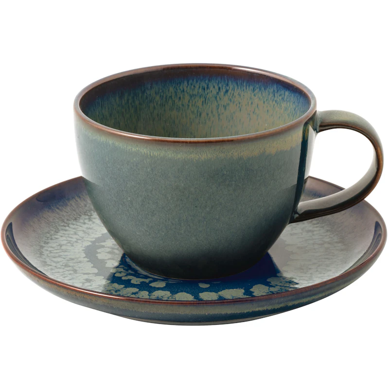 Crafted Kaffeetasse mit Unterteller, Grün