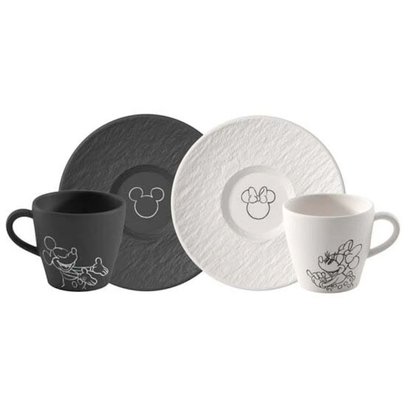 Manufacture Rock Mickey Mouse Kaffeetasse Mit Untertasse, 4 Teile