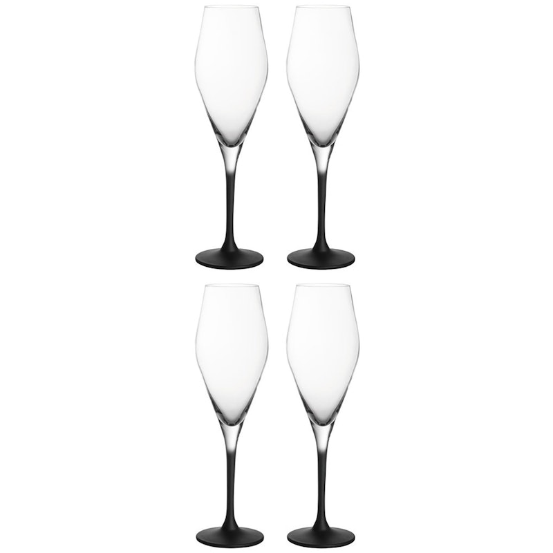 Manufacture Rock Champagnerglas 26 cl 4-er Set, Schwarz