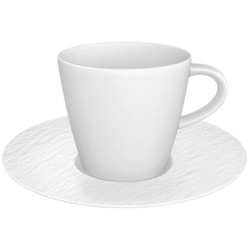 Manufacture Rock Kaffeetasse mit Unterteller, Weiß