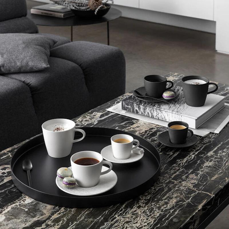 Manufacture Rock Kaffeetasse mit Unterteller, Weiß